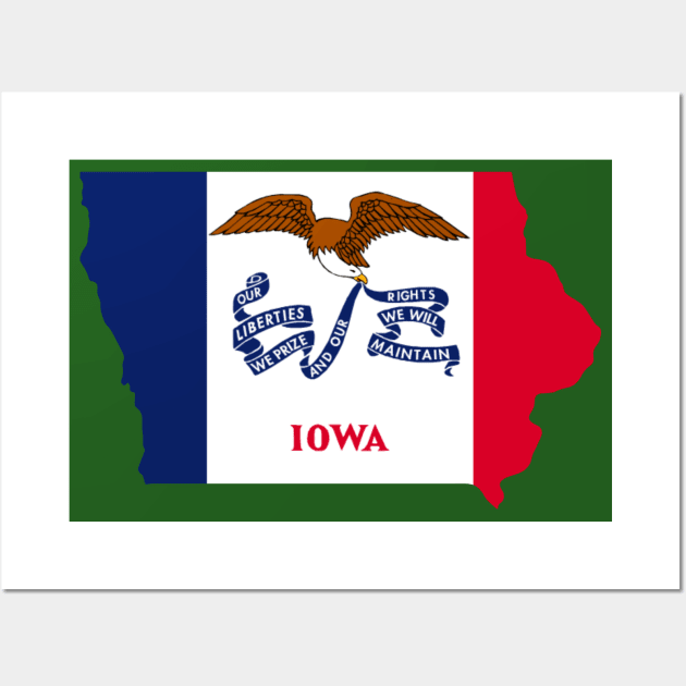 Iowa Flag Map Wall Art by maro_00